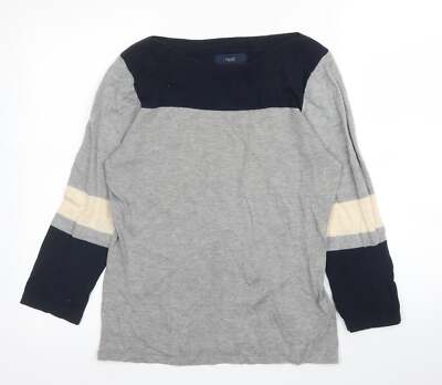 NEXT Damenpullover grau Rundhals Baumwollmischung Größe 10