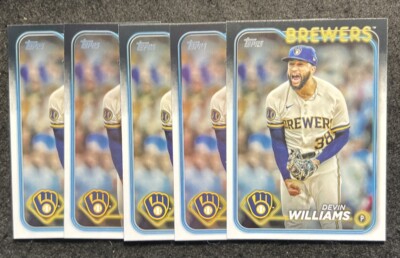2024 Topps Series 1 - Devin Williams - Brewers  - #135 -  LOT OF 5 - NM/Mint