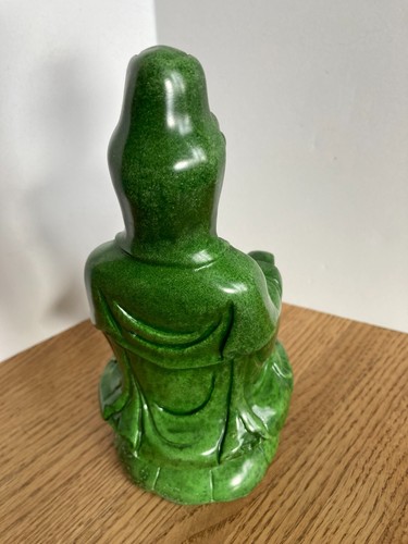 Kwan Yin Guan Yin Stone Statue Green Bodhisattva Goddess of Compassion Mercy 8" - Picture 14 of 23