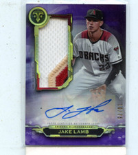 JAKE LAMB 2019 TOPPS TRIPLE THREADS SINGLE JUMBO RELIC PATCH AUTO #D /75