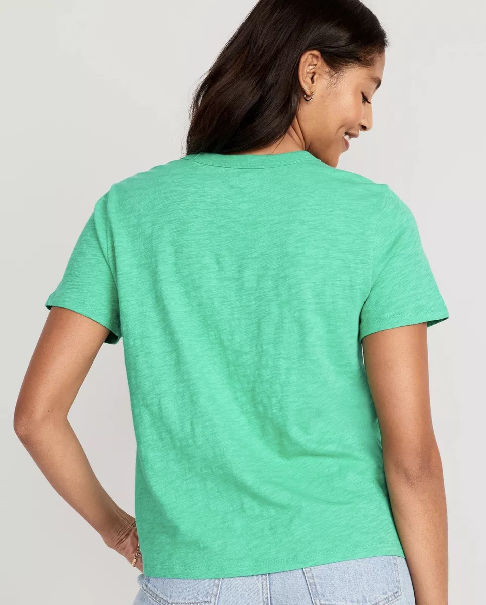 slub knit crew neck t shirt