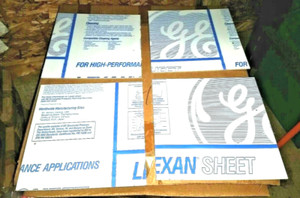 4 PC LOT GE Lexan Sheet Polycarbonate 1/8" Thick, Clear 12.75" x 12" WITH HOLES