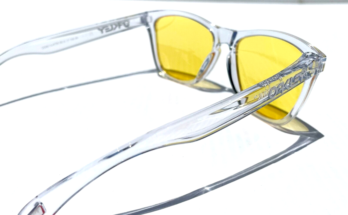 NEW Oakley Frogskins Polished Clear w Galaxy Yellow Amber