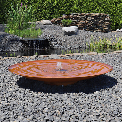 CLGarden Springbrunnen Cortenstahl Wasserschale 120cm SCWS120 Rost Gartenbrunnen
