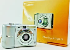Canon PowerShot A1100 IS 12.1MP Digital Camera - Silver-Gr Tested Works Full set