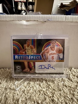 2023 Panini Spectra RetroSpect Black #/10 Dejounte Murray #RSA-DJM Auto Hawks