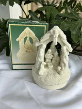 Vintage Nativity Scene Musical Revolving Figurine Statue-Christmas