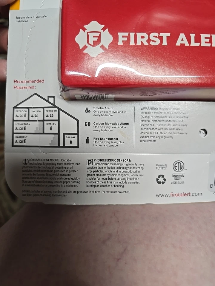 First Alert SA303CN3 Battery Powered Ionization Smoke Alarm New Sealed 10 Year - Image 4 of 4