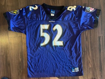 Adidas On field Baltimore Ravens Ray Lewis #52 Purple NFL Football Jersey  Men XL