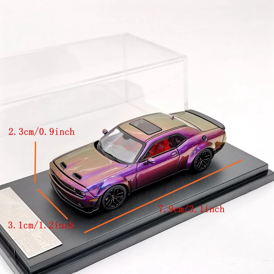1:64 SH Dg SRT Hellcat Púrpura Gradiente Músculo Diecast Modelos Top Coche Coleccionable Foto 3 de 4