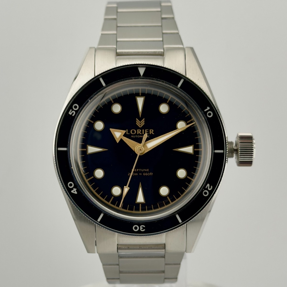 Lorier Neptune Series IV Black Gilt 39mm No-Date Automatic Diver