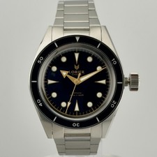 Lorier Neptune Series IV Black Gilt 39mm No-Date Automatic Diver Steel Bracelet