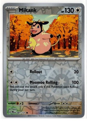 Pokemon Prismatic Evolutions Reverse Holo 081/131 Miltank