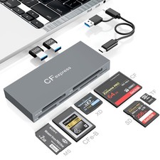 8 in 1 CFexpress Type B Card Reader USB3.2 Gen2 10Gbps with 2USB and 6 Slots