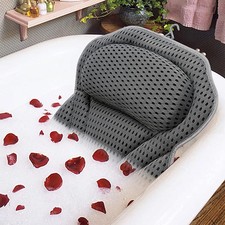 Bath Pillow Bathtub Pillow Neck Back Support Ultra Soft 3D Breathable Mesh Spa