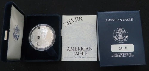 2001-W American Silver Eagle * Proof * With Box and COA * Great Gift!