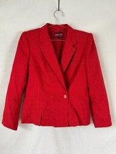 Sasson Vintage Red Blazer Academia Double Breasted 8/9 80's