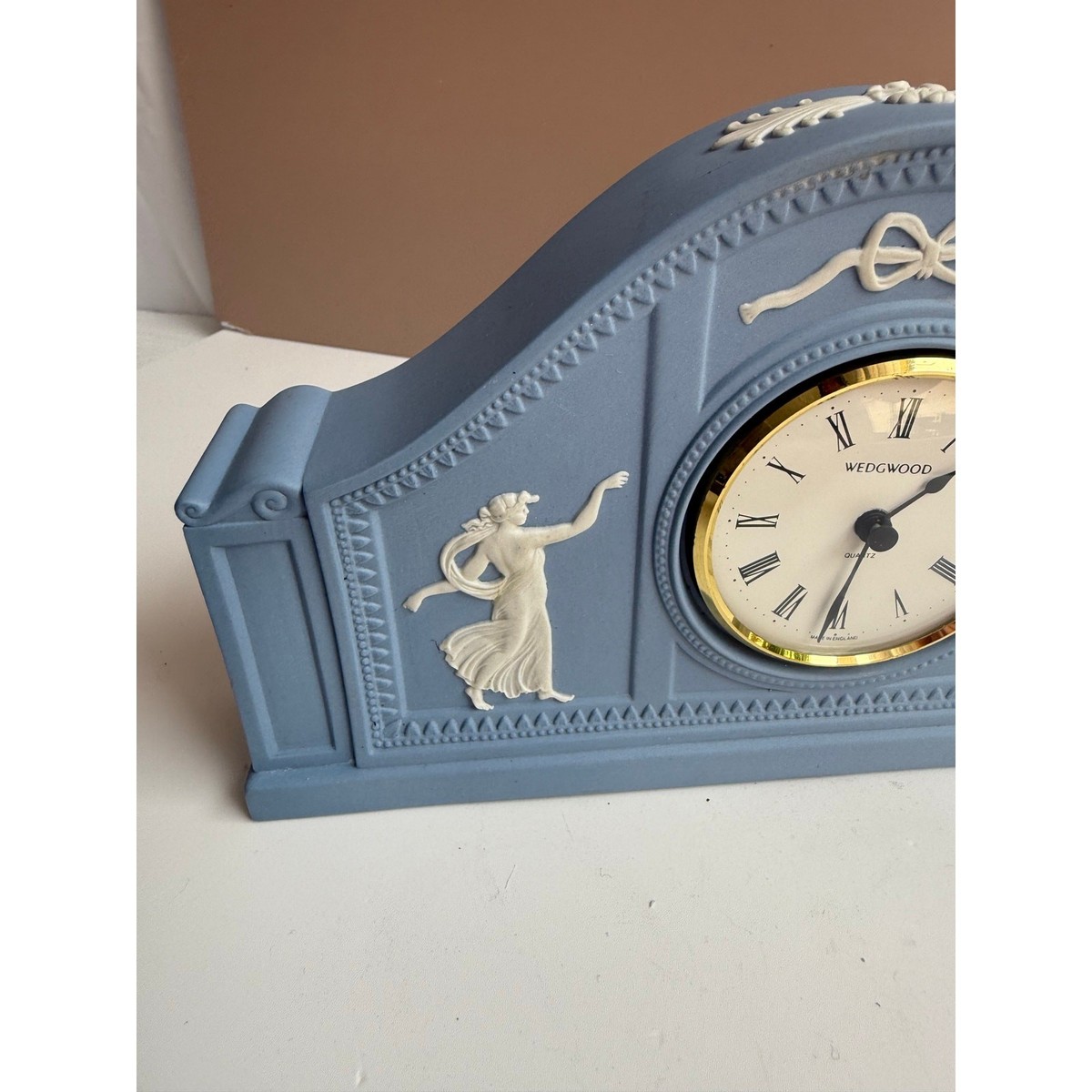 Vintage Wedgwood Jasperware Clock | Blue Dancing Hours | Mantle