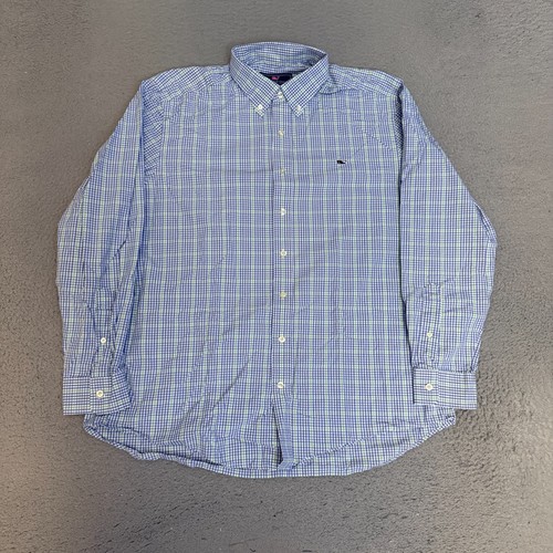 Chemise Vineyard Vines Pour Garçon - Taille XL (18) - Motif à Carreaux Bleus Et Baleine - 100% Coton - En Excellent état (MINT)
