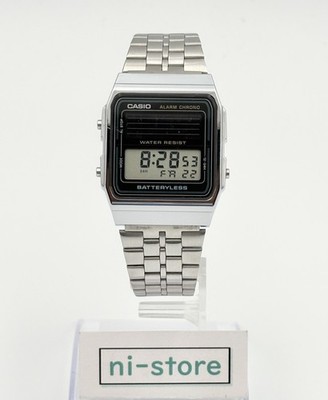 CASIO AL-180 Solar Digital Quartz Watch Vintage Stainless Steel Japan - Rank B