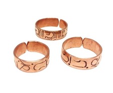 Set of 3 Hand Forged Copper Rings. Made with 100 Pure Raw Untreated Copper.