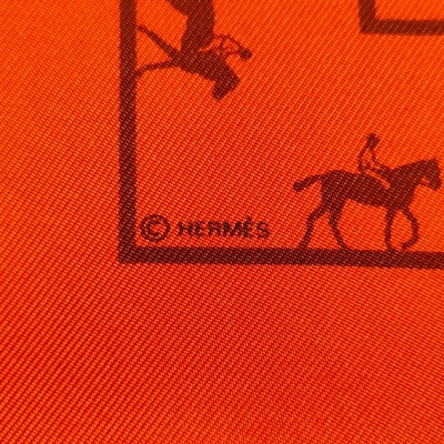 Unused HERMES Petit Carre 45 Saut Galop Canter Rack Silk Scarf
