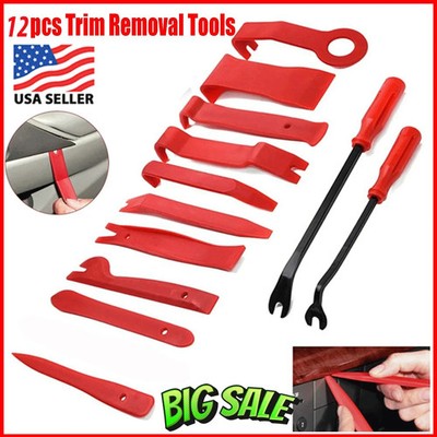 12 Auto Trim Removal Tool Kit Car Panel Door Dashboard Fastener Remover Pry Set