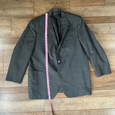 Brooks Brothers Harvard Blazer 46R Charcoal Gray Wool Sport Coat USA Made #22B