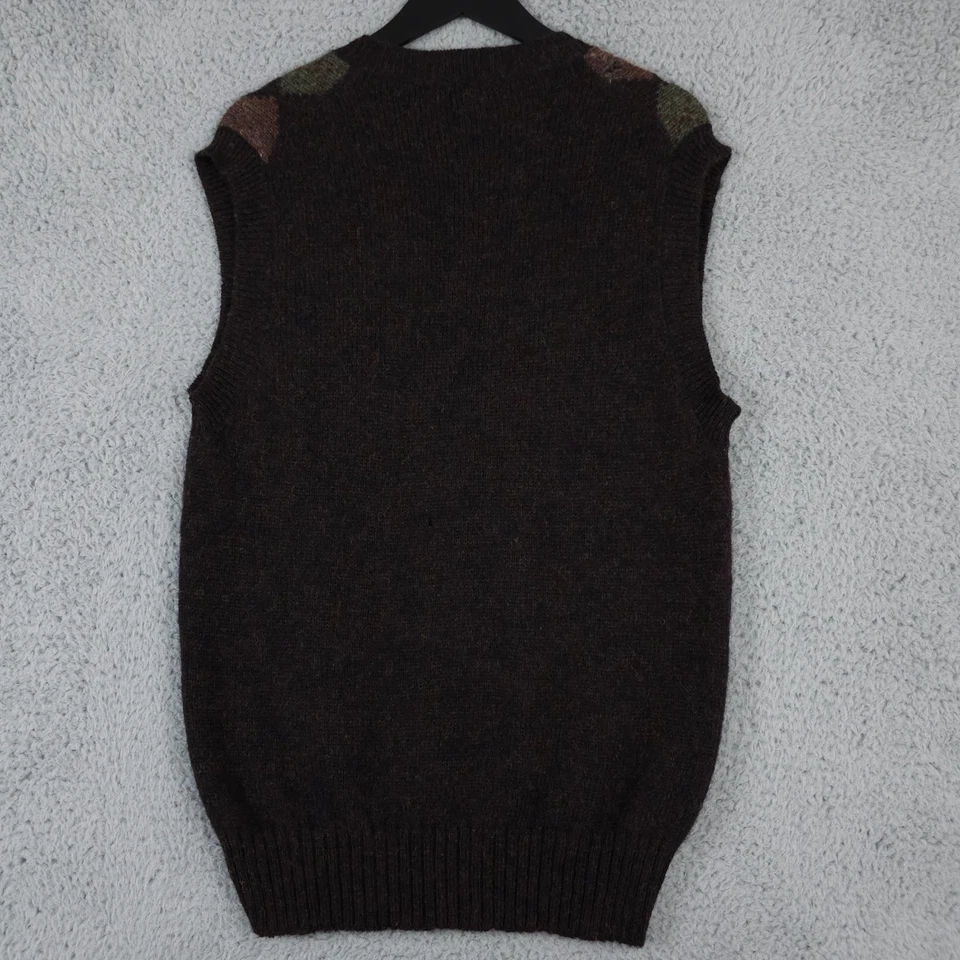 Винтажный Chaps Ralph Lauren свитер жилет мужской большой коричневый Argyle Шетландская шерсть - Изображение 2 из 4