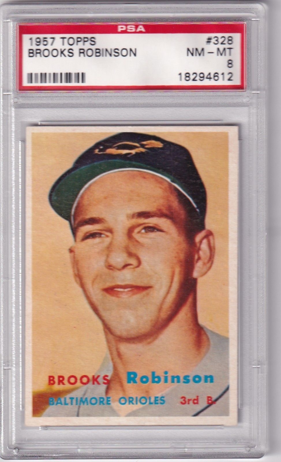 1957 Topps Baseball Brooks Robinson #328 PSA 8 NM MT