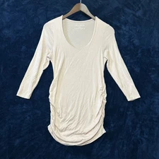 A Pea In The Pod Womens Maternity Top Size M Blush Scoop Scrunch Casual Comfort