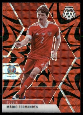 2021 Panini Mosaic UEFA Euro 2020 Mario Fernandes #77 Reactive Red Mosaic Prizm