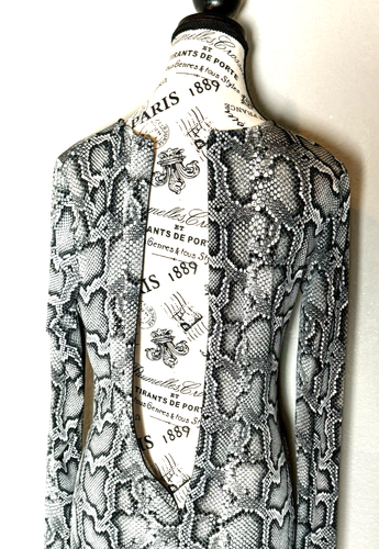 Michael Kors Gunmetal Cobra Draped Stretch Jersey Dress w/Metal Waist Logo Small - Picture 7 of 13