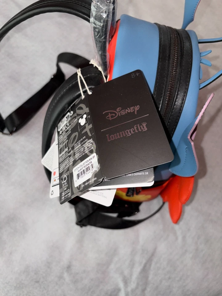 Mini Mochila Loungefly Disney Lilo & Stitch Experiment 626 Azul Rojo Nueva con Etiquetas Foto 3 de 4