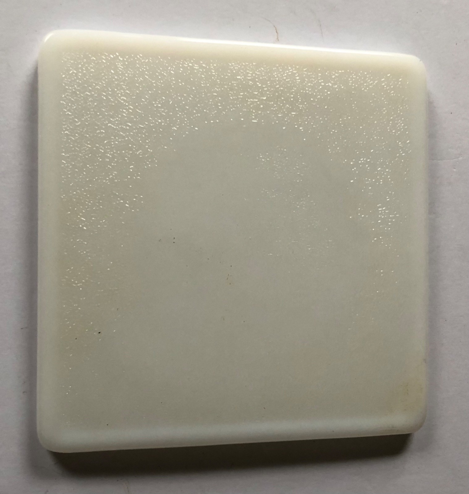 MCM Glasbake McKee White Milk Glass Tiles Poppy Trivet Hot Plate Vintage