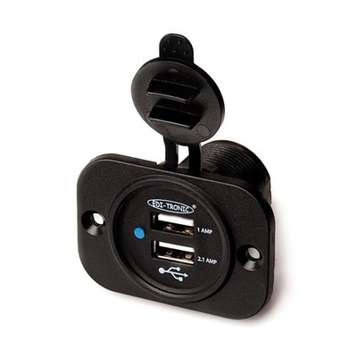 12-24V Dual 2x USB 5V Einbaubuchse max. 2,1A Boot Motorrad Auto Adapter LKW