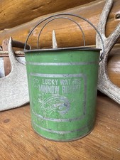 Vintage Rare LUCKY WATERS Green Minnow Bucket (Style 88)