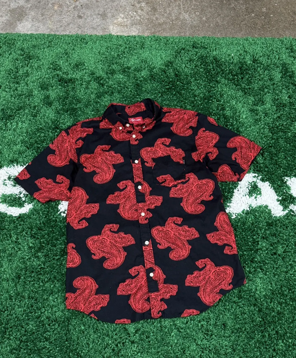 Supreme Big Paisley SS14 Camp Button Shirt Large Floral | eBay