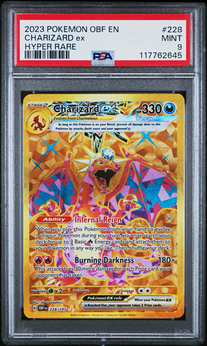 Pokemon TCG Charizard ex 228/197 SV03: Obsidian Flames Hyper Rare Holo PSA 9