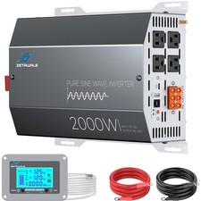2000 Watt Pure Sine Wave Inverter 12v DC to 110v 120v AC Converter,4000W Peak...