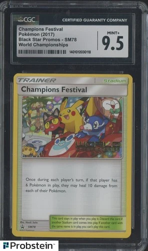 2017 Pokemon Black Star Promos SM78 Champions Festival Semi Finalist CGC 9.5