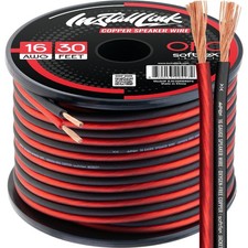 16 Gauge Pure Copper Speaker Wire OFC by Install Link, 30 Feet, for Car or ...