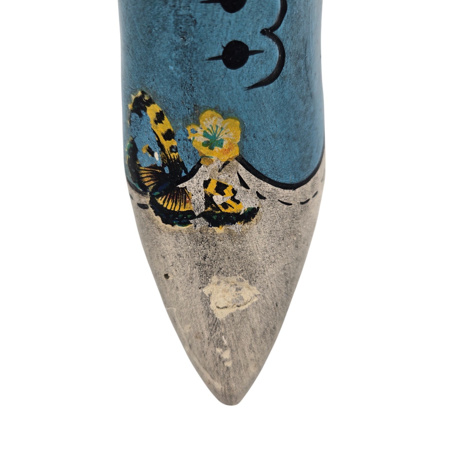 Plaster Victorian High Heel Boot Pincushion 7" tall