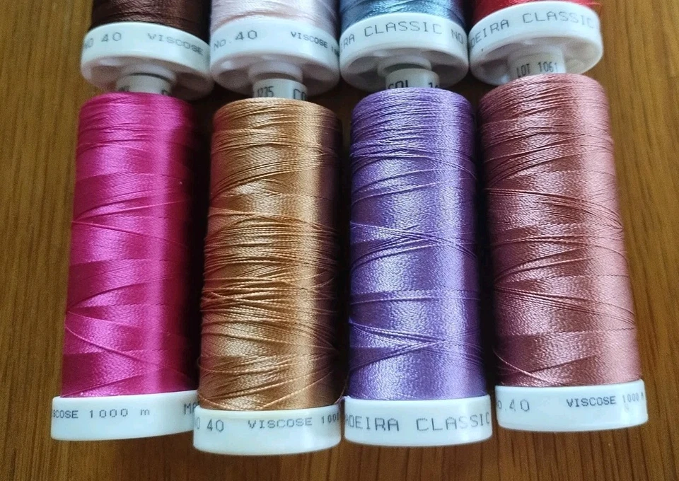 8 Spools Madeira Rayon Embroidery Thread -Classic #40 Cones 1000m Multicolor #C - Image 3 of 3