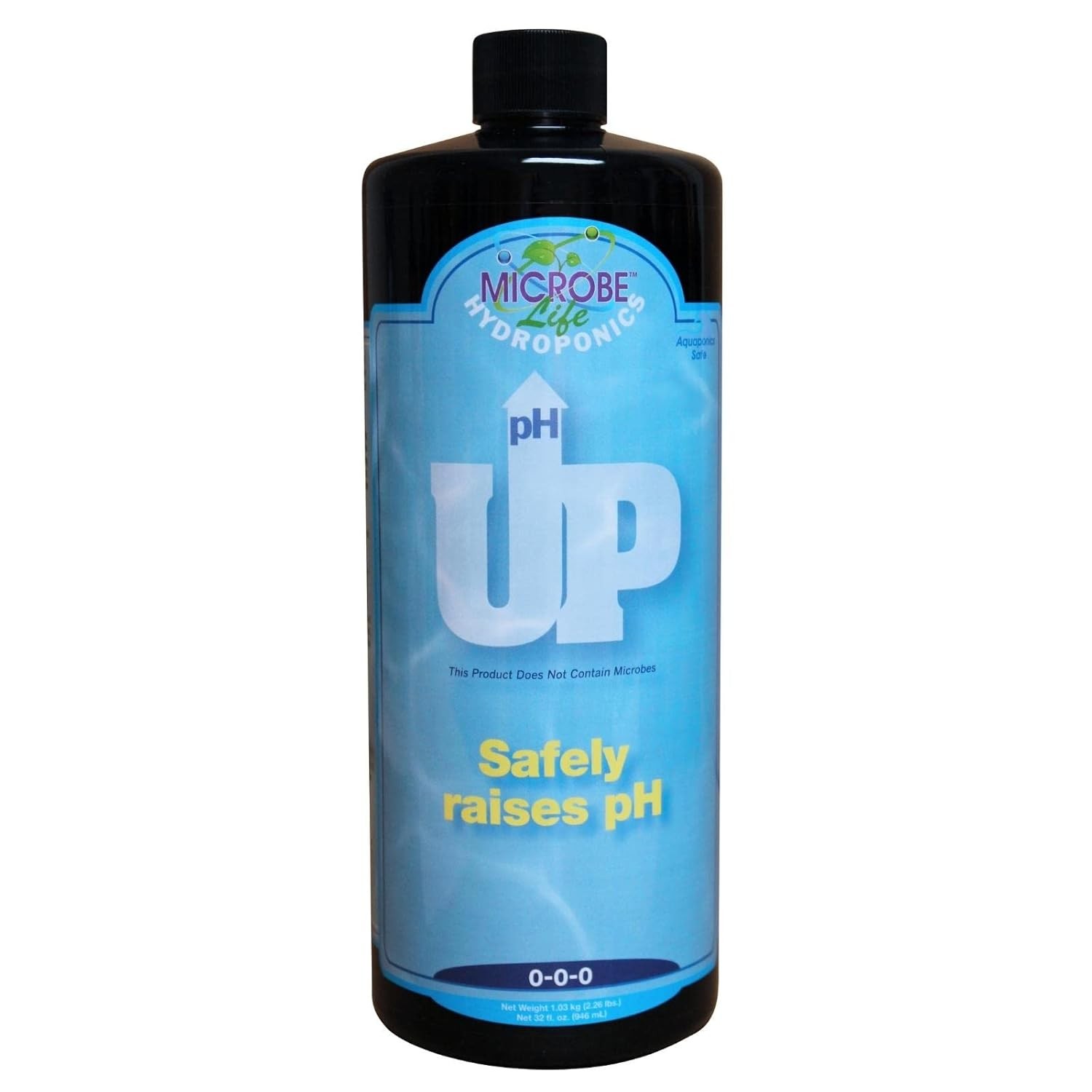 Microbe Life Hydroponics pH Up Control Liquid, Premium Buffering 32 Ounces 