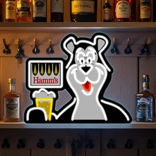 16"x9" Hamm`s Beer Bear LED Neon Sign With Dimmer USB Powered Light Lamp