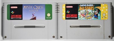 Mystic Quest Legend & Super Mario All-Stars (SNES) - PAL Carts Duo