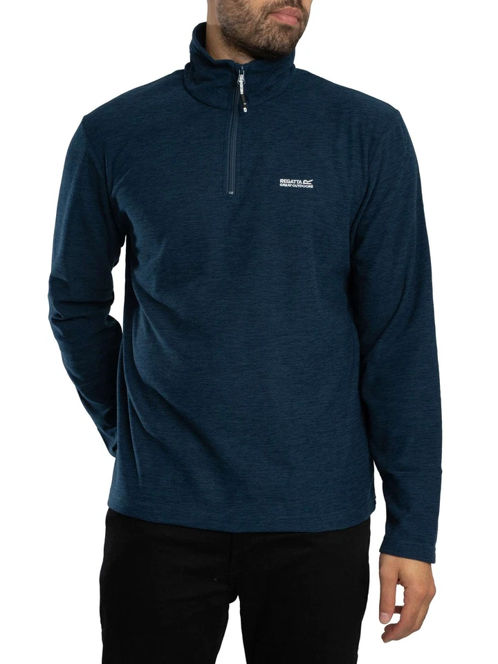 Regatta de los hombres Polar Thompson Marl con media cremallera, Azul - Imagen 2 de 4
