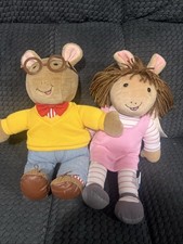 Vintage 1996 Eden PBS Arthur  D.W. Plush Doll Toys Brother  Sister Dolls