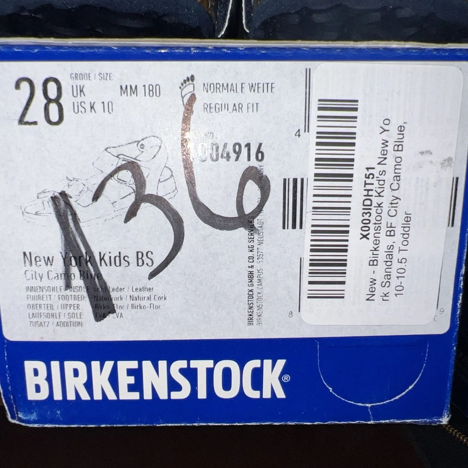 New in box Birkenstock Kids Toddler New York Sandals Size K-10 US Kids Toddler - Image 2 of 4